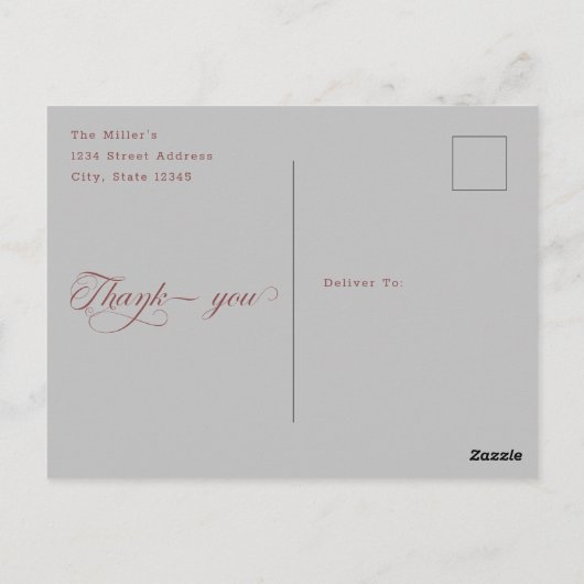 Elegant Hand Lettering Modern Wedding Foto Postca Briefkaart (Achterkant)