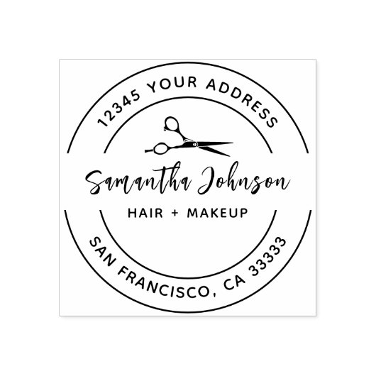 Elegant Hand Lettering Salon Rubber Stempel (Afrduk)