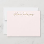 Elegant hand Lettert Script Gold Pink Note Kaart Notitiekaartje (Voorkant)