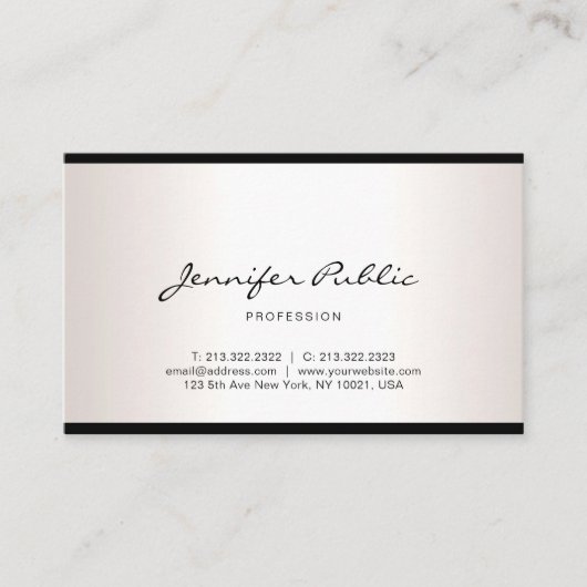 Elegant Hand Lettertype Tekstscript Modern Eenvoud Visitekaartje (Voorkant)