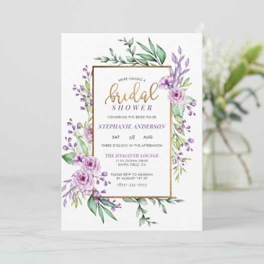 Elegant hand-Met de hand-Verpletterd Vrijgezellenf Kaart (Staand voorkant)