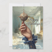 Elegant Hand & Ornament Holiday Card Feestdagenkaart (Voorkant)