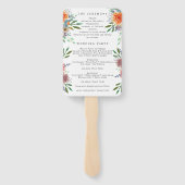 Elegant Hand Painted Waterverf Wedding Programme Handwaaier (Achterkant)