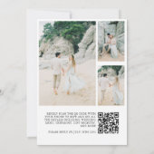 Elegant hand Schriftelijk script foto QR Code Wedd Kaart (Achterkant)