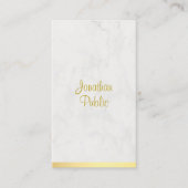 Elegant hand Script Name Gold Marble Modern Visitekaartje (Voorkant)