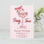 Elegant hand written Cocktail Birthday Kaart (Staand voorkant)