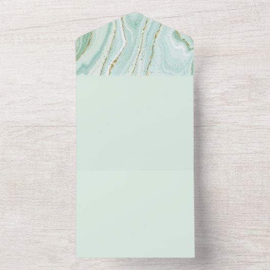 elegant handbeschilderd vloeibare marmer met gli all in one uitnodiging (Binnen)