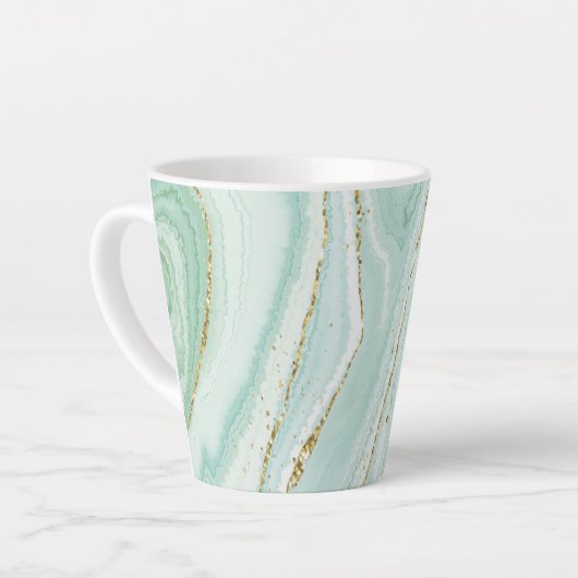 elegant handbeschilderd vloeibare marmer met gli latte mok (Linkerhoek)