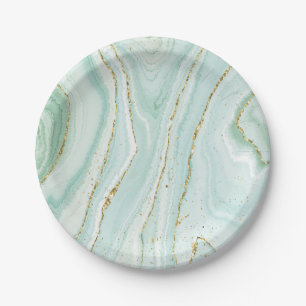 elegant handbeschilderd vloeibare marmer met gli papieren bordje