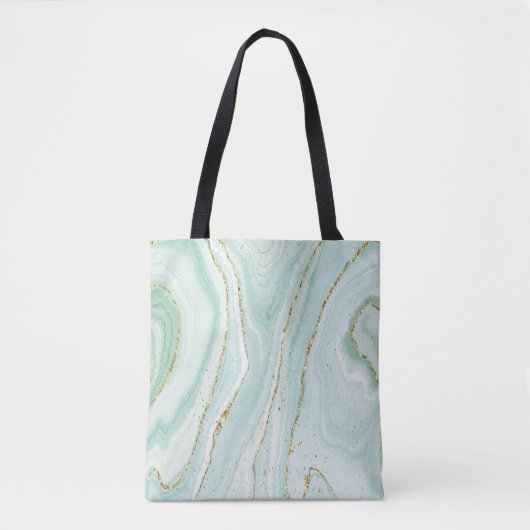 elegant handbeschilderd vloeibare marmer met gli tote bag (Voorkant)