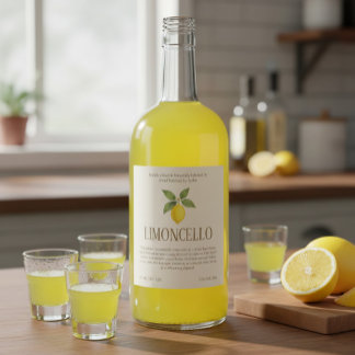 Elegant Handcrafted Limoncello Wijn Etiket
