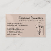 Elegant handgemaakt botanisch lijntekenmonogram vo visitekaartje (Achterkant)