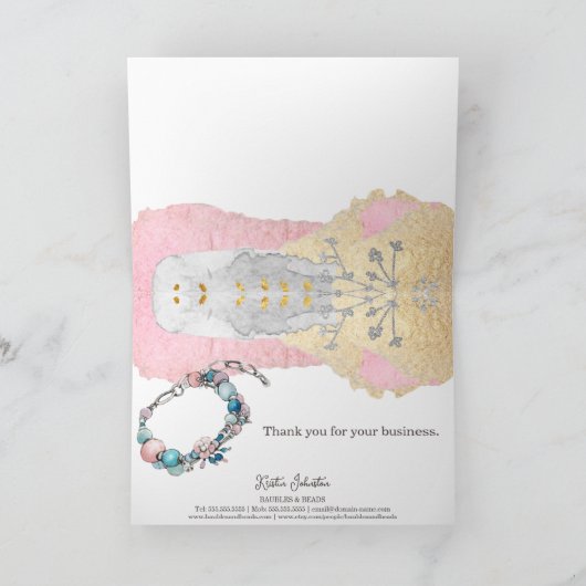 Elegant handgemaakt juwelen & kralen Dank u wel Bedankkaart (Binnen)