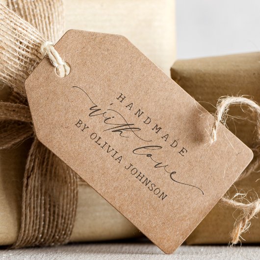 Elegant handgemaakt met liefde script gepersonalis zelfinktende stempel