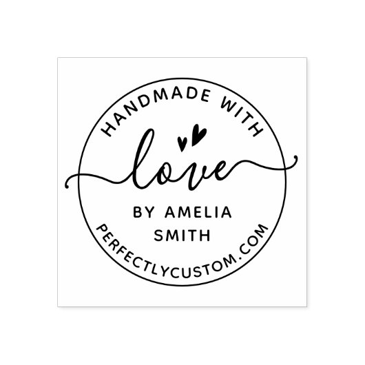 Elegant handgemaakt met liefde voor jouw naam rubb rubberstempel (Afrduk)