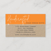 Elegant Handgemaakt Roos Flower Sinaasappel Visitekaartje (Achterkant)
