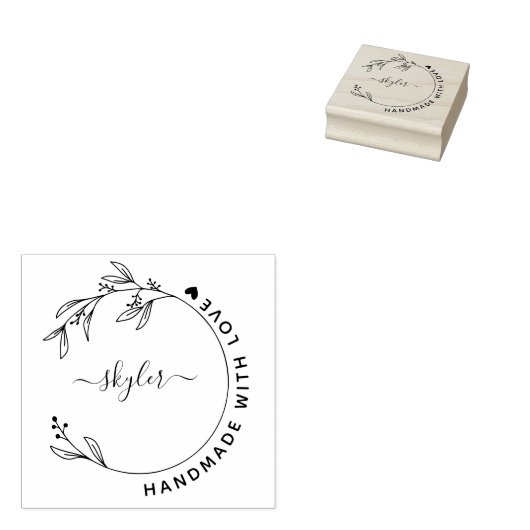Elegant handgemaakte handleiding met liefdesnaam rubberstempel (Gestempeld)