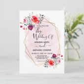 Elegant handgemaakte waterverf bloemuitnodiging kaart (Staand voorkant)