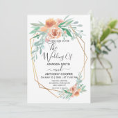 Elegant handgemaakte waterverf bloemuitnodiging kaart (Staand voorkant)
