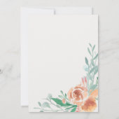 Elegant handgemaakte waterverf bloemuitnodiging kaart (Achterkant)