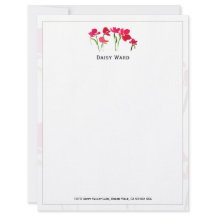 Elegant handgeschilderd aquarel bloemmotief briefp