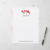 Elegant handgeschilderd aquarel bloemmotief briefp