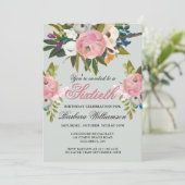 Elegant handgeschilderd Bloemen 60ste Verjaardag P Kaart (Staand voorkant)