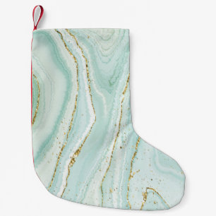 elegant handgeschilderd vloeibaar marmerontwerp me kleine kerstsok