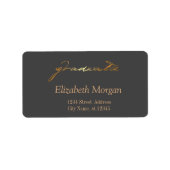 Elegant handgeschreven Afstuderen Etiket (Voorkant)