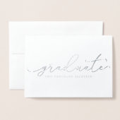 Elegant handgeschreven Afstuderen Manuscript (Real Folie Kaarten (Voorkant met envelop)