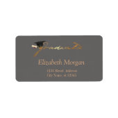 Elegant handgeschreven Afstuderen Pet Etiket (Voorkant)