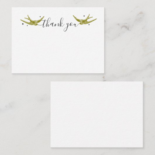 Elegant handgeschreven bedankscript notitiekaartje (Voorkant / Achterkant)