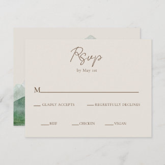 Elegant handgeschreven bergen Wedding RSVP Enclo Informatiekaartje