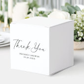 Elegant Handgeschreven Bruiloft Dameslunch Vierkan Bedankdoosjes