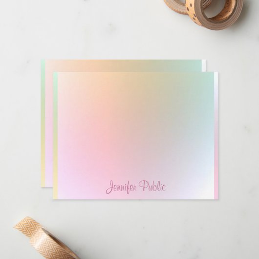 Elegant handgeschreven de Naam van het Manuscript Notitiekaartje (Voorkant / Achterkant in situ)