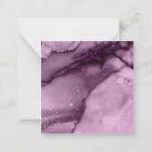 Elegant handgeschreven douanenaam violet marmer notitiekaartje (Achterkant)