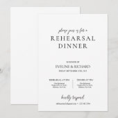 Elegant handgeschreven eenvoudig repetitief diner kaart (Voorkant / Achterkant)