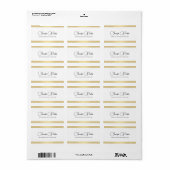 Elegant Handgeschreven Gold White Sjabloon Adres Etiket (Full Sheet)