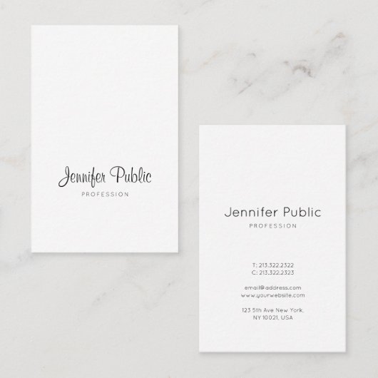 Elegant handgeschreven handgeschreven script reini visitekaartje (Voorkant / Achterkant)