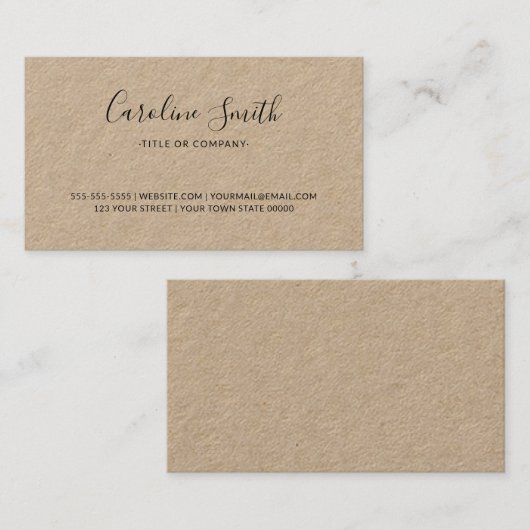 Elegant handgeschreven het manuscriptdoopvont Kraf Visitekaartje (Voorkant / Achterkant)