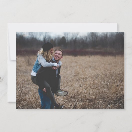 Elegant Handgeschreven het Witte OverlayFoto van h Save The Date (Achterkant)