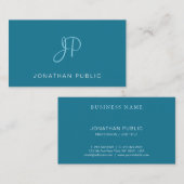 Elegant Handgeschreven Manuscript Trendy Turquoise Visitekaartje (Voorkant / Achterkant)