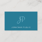 Elegant Handgeschreven Manuscript Trendy Turquoise Visitekaartje (Voorkant)