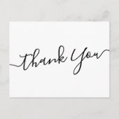 Elegant handgeschreven manuscript wit dank u briefkaart (Voorkant)