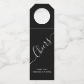 Elegant Handgeschreven Manuscript Zwarte Witte Che Flessenhanger (Voorkant)