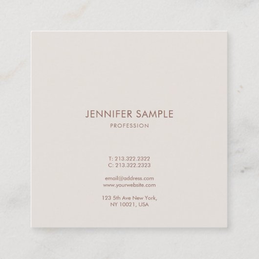 Elegant handgeschreven minimalistisch script vierkante visitekaartje (Achterkant)