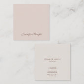 Elegant handgeschreven minimalistisch script vierkante visitekaartje (Voorkant / Achterkant)