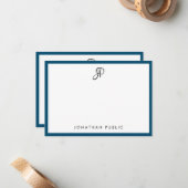 Elegant Handgeschreven Monogram Initiaal Sjabloon (Voorkant / Achterkant in situ)