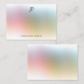 Elegant handgeschreven monogram kleurrijke Sjabloo Notitiekaartje (Voorkant / Achterkant)