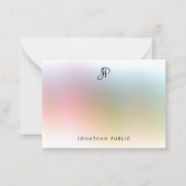 Elegant handgeschreven monogram kleurrijke Sjabloo Notitiekaartje (Voorkant)